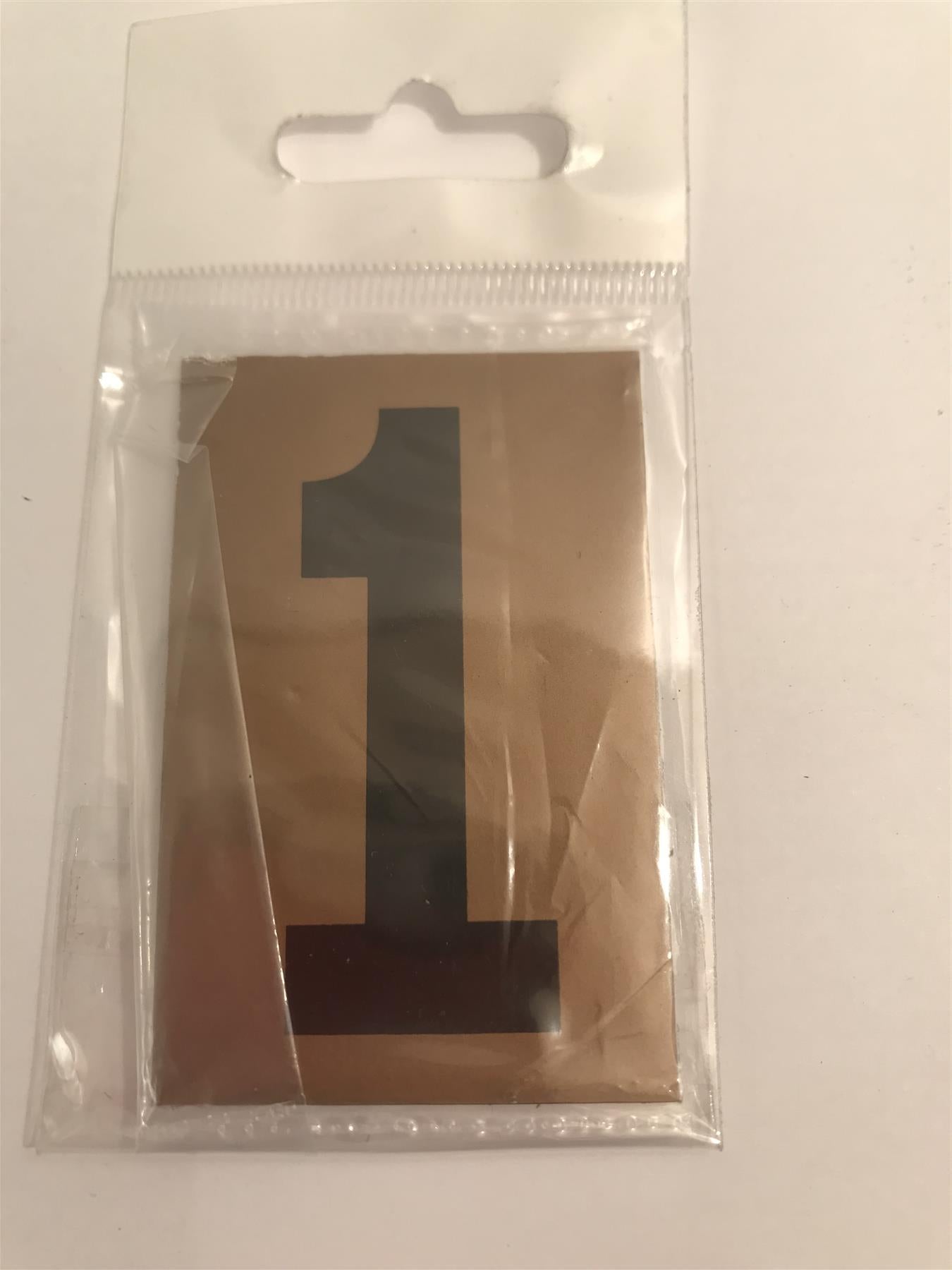 Gold/Black Number 1 Self Adhesive 1" x 2"