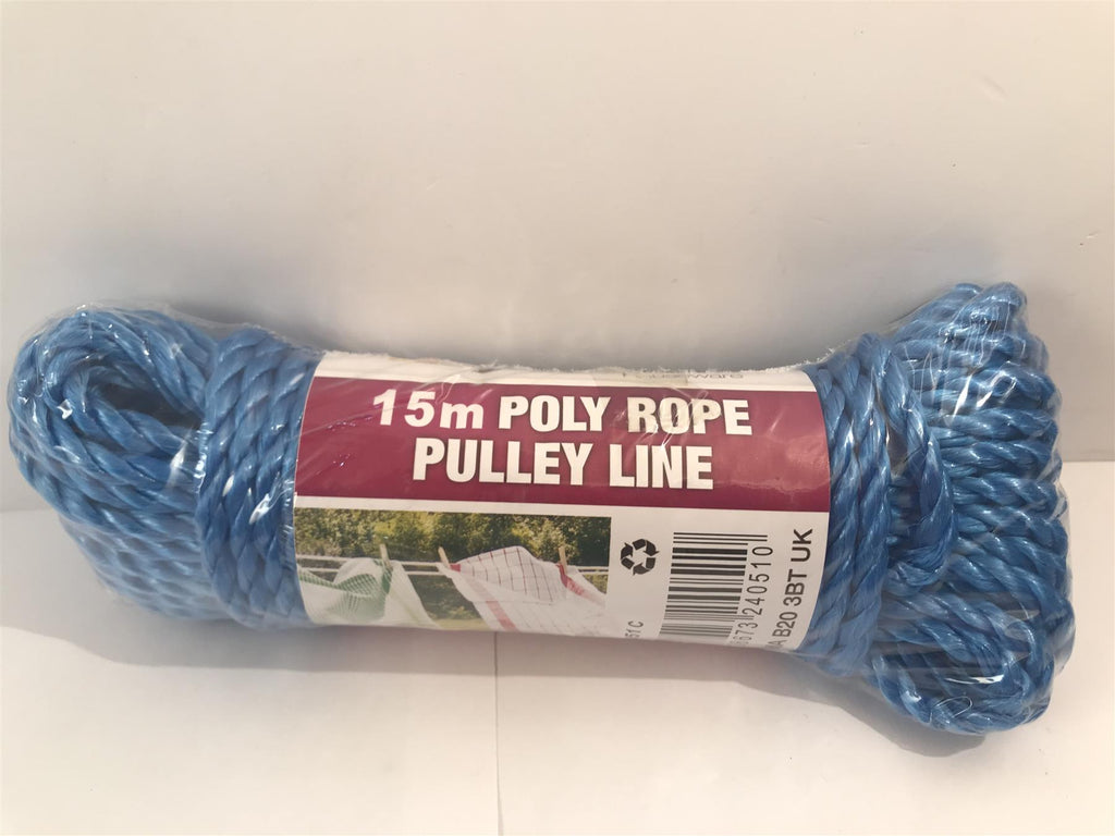 Prima Blue 15m Poly Rope Pulley Line, Strong, Rotproof, Waterproof