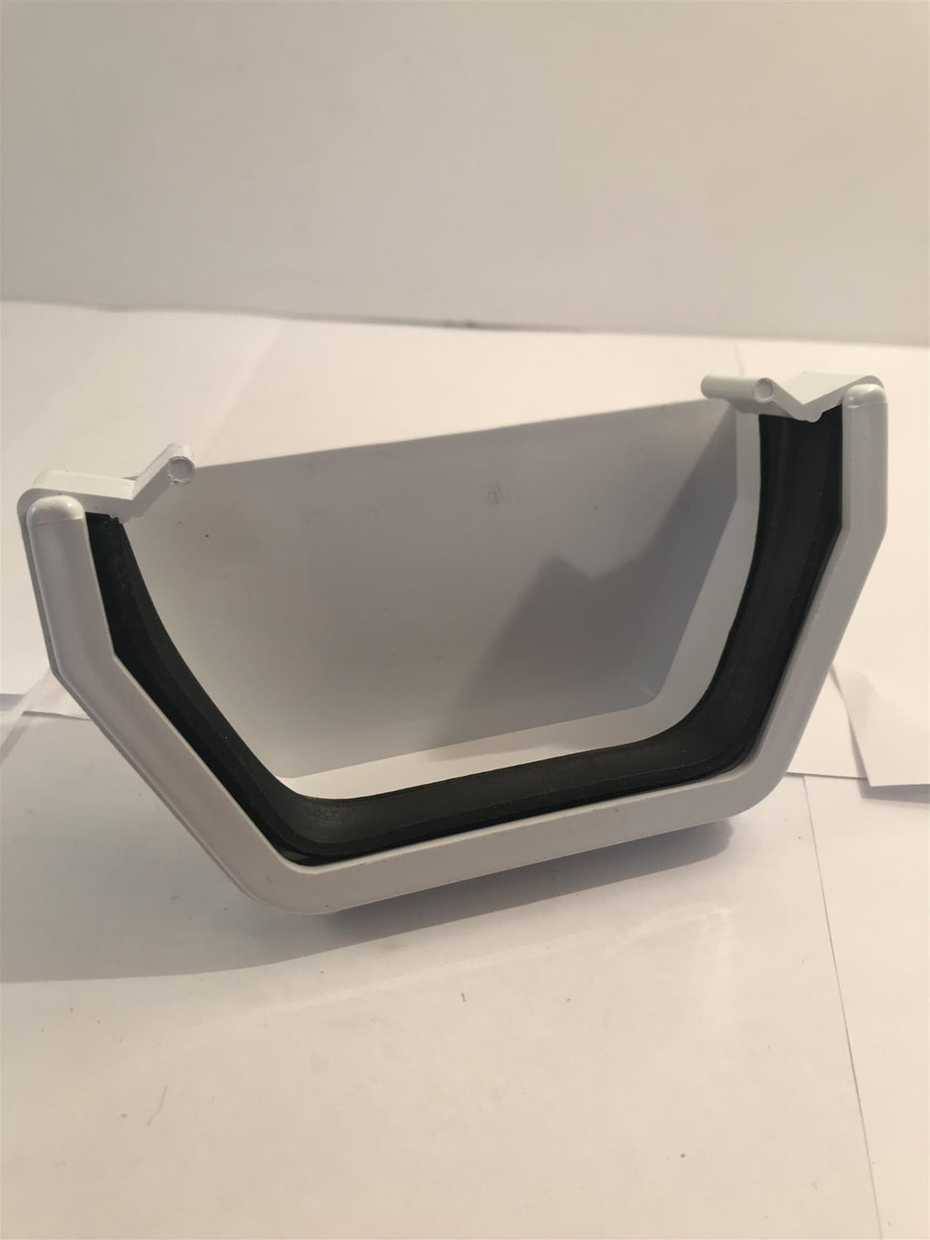 White Square Line 112mm Plastic UPVC Gutter Stop End