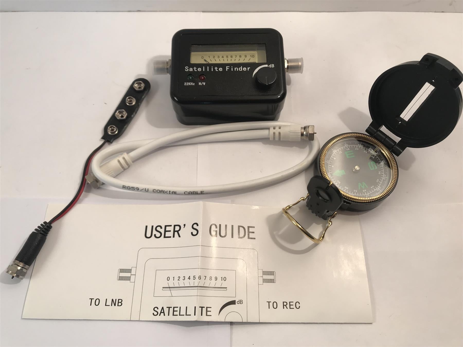 Satellite Finder Satfinder Dish Alignment Meter Full Kit