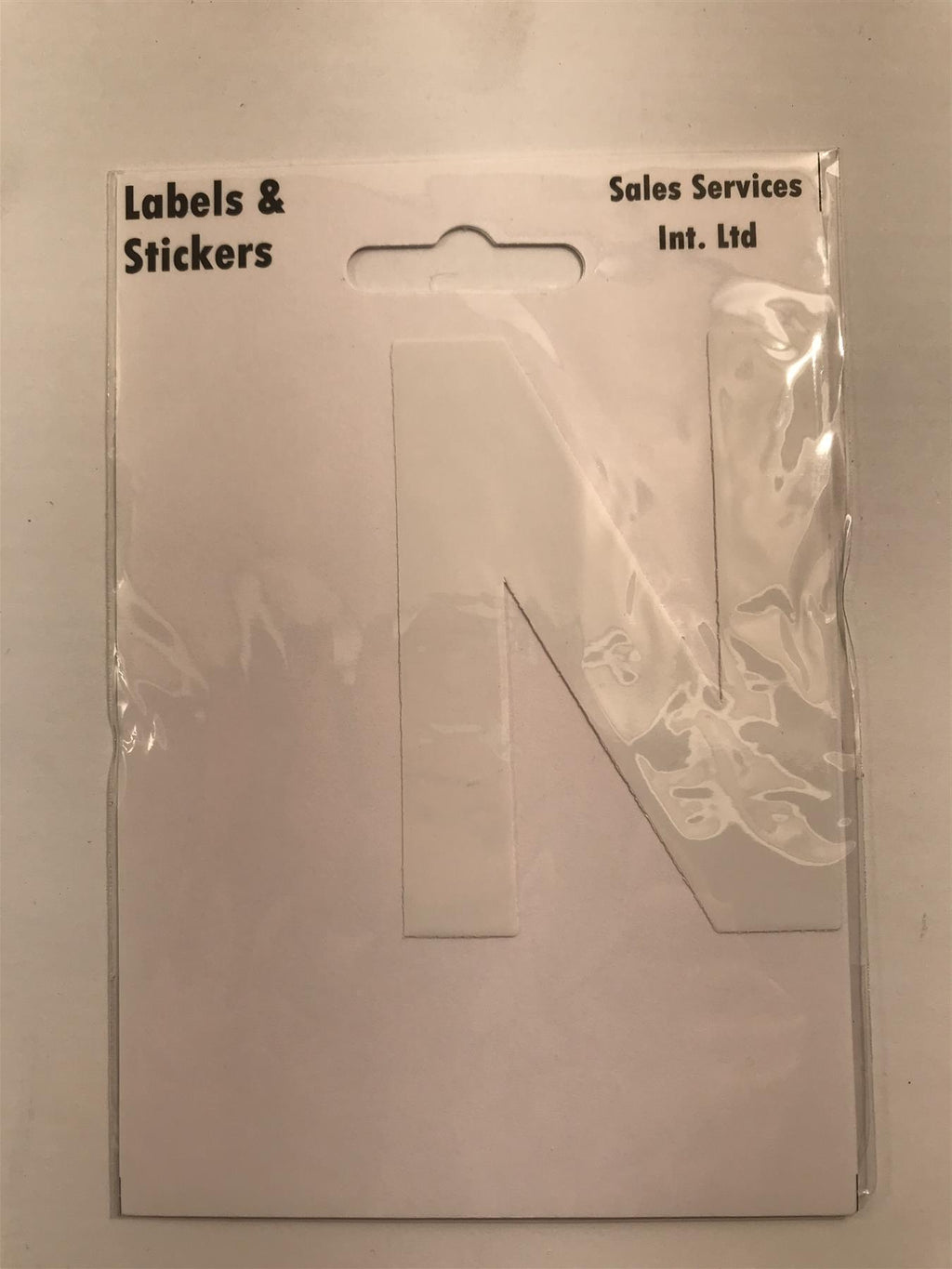 White Letter N Self  Adhesive Waterproof Sticker 8 x 6cm