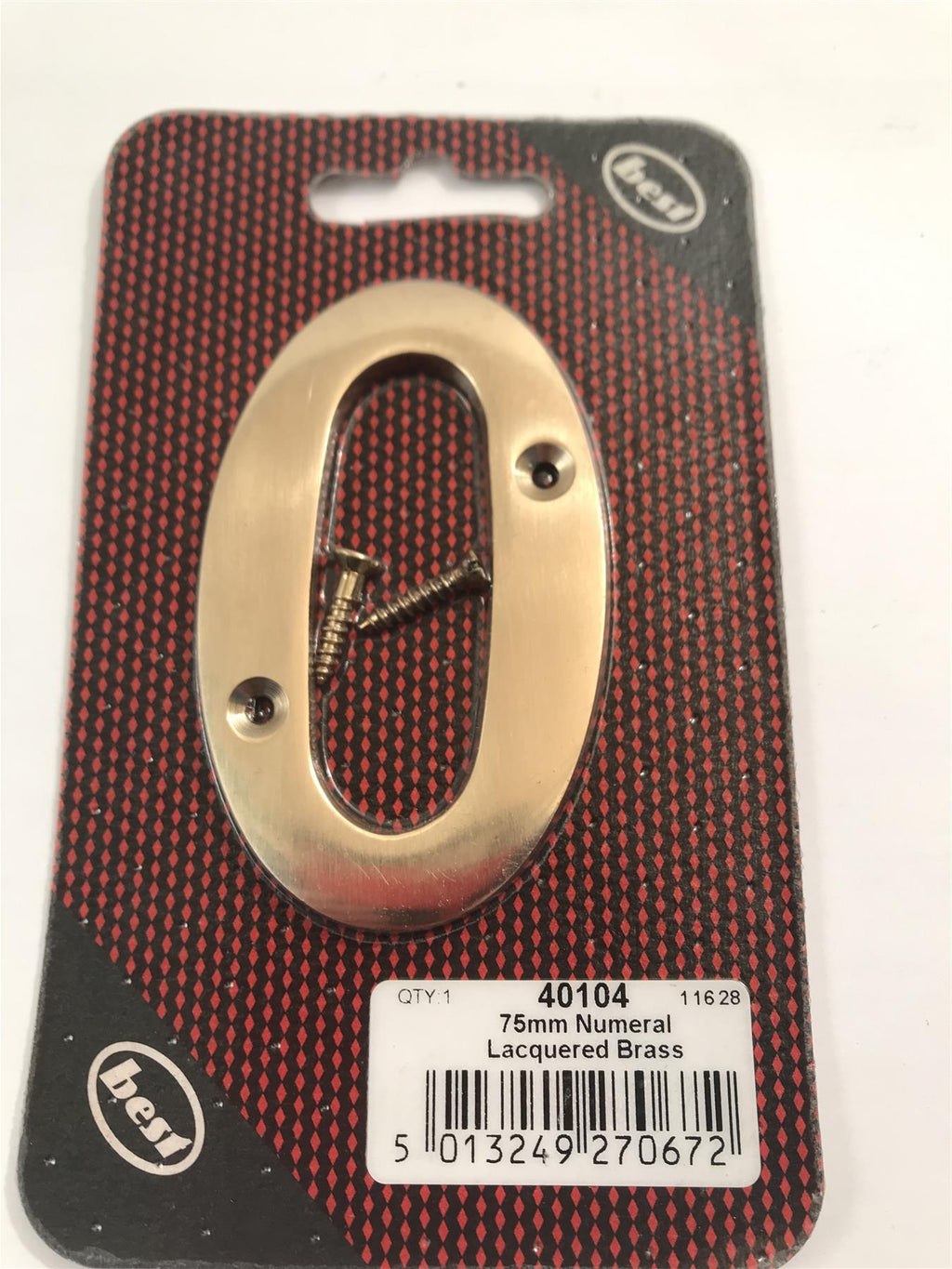 Best 75mm 3" Lacquered Brass No.0  with screws  -   40104