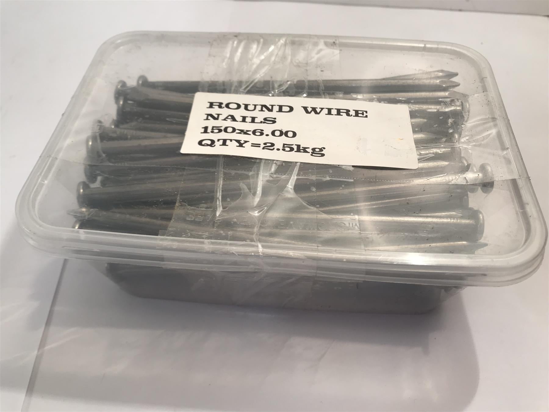 150mm x 6.00mm Round Wire Nails 2.5kg Tub