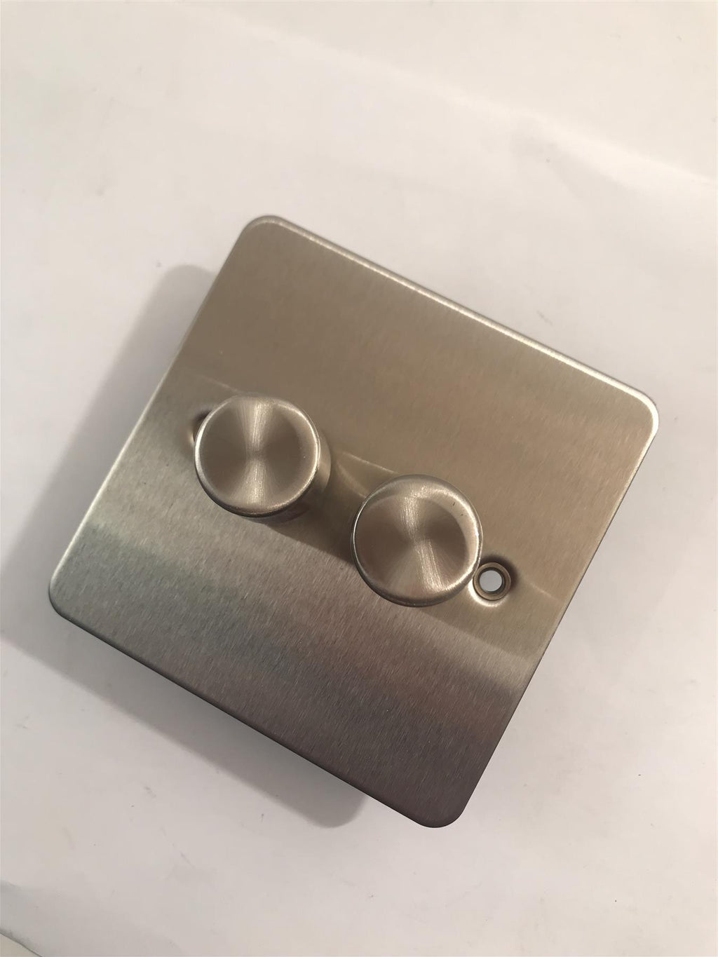 Selectric 1M Flat Plate Dimmer 2 Gang 2 Way 400W Satin Chrome  LG202/400FSC