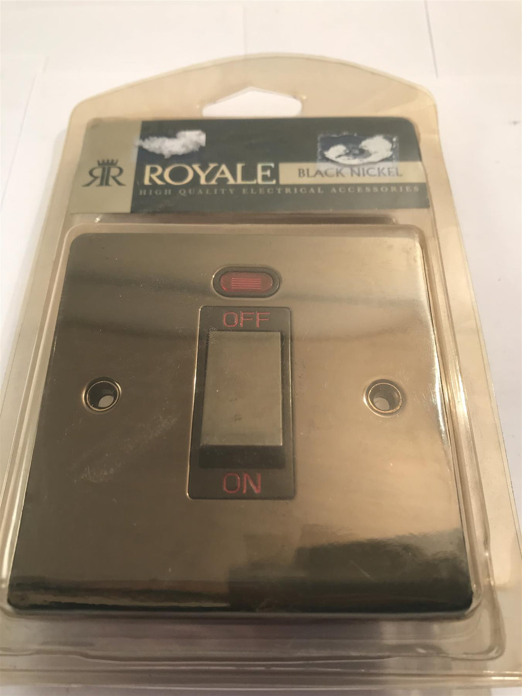 Flat Plate Black Nickel 45A DP Switch & Neon Black Insert  NBFP13