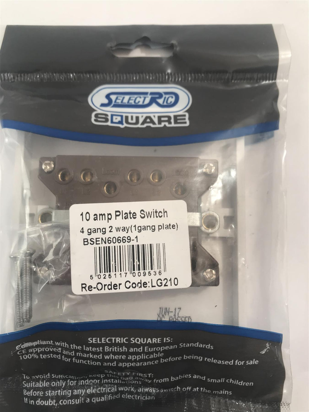 Selectric Square 4 Gang 2 Way (1Gang Plate) Switch  LG210