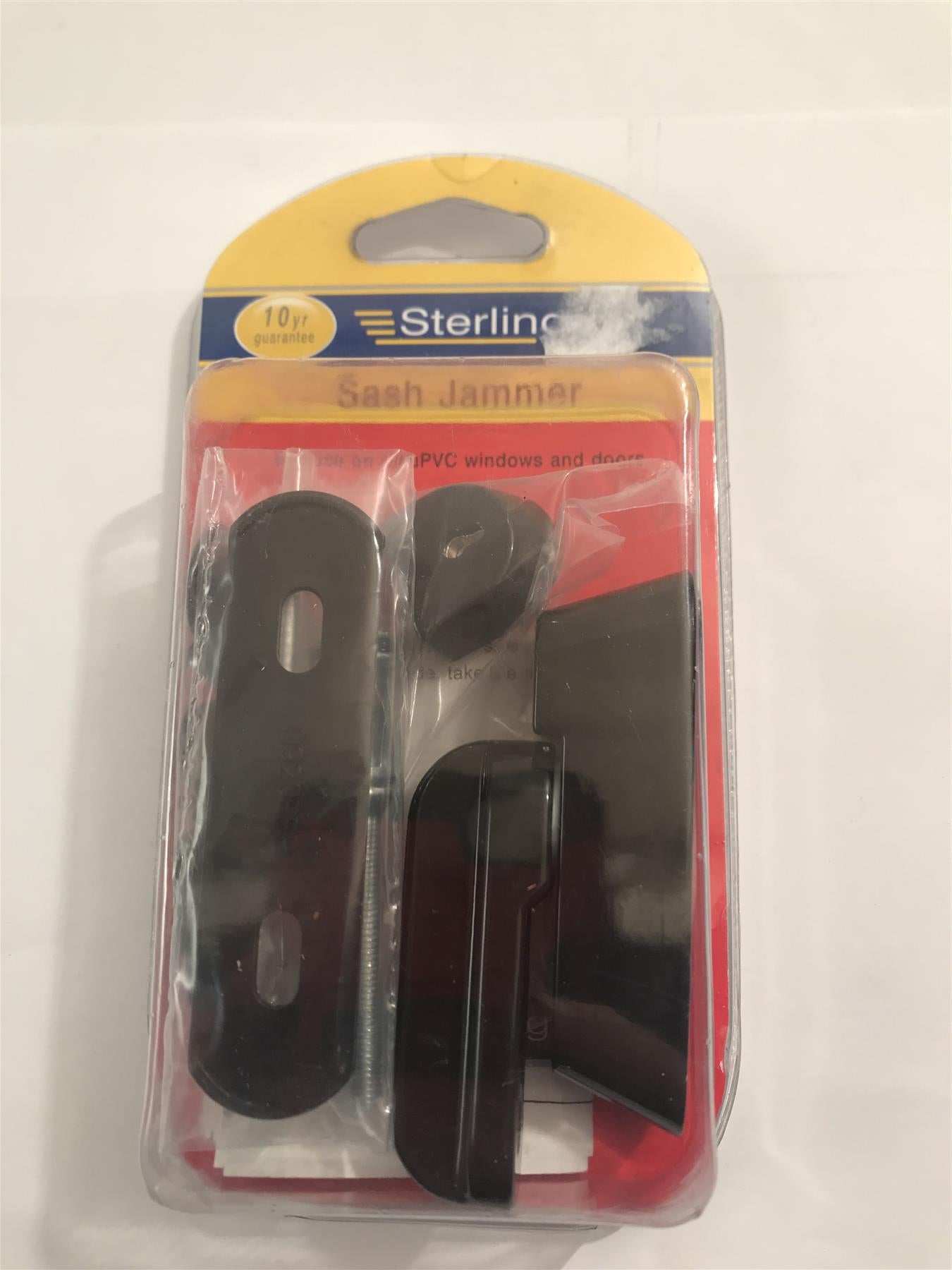 Sterling Black Locking Sash Jammer for uPVC Windows and Doors  SJ2BR