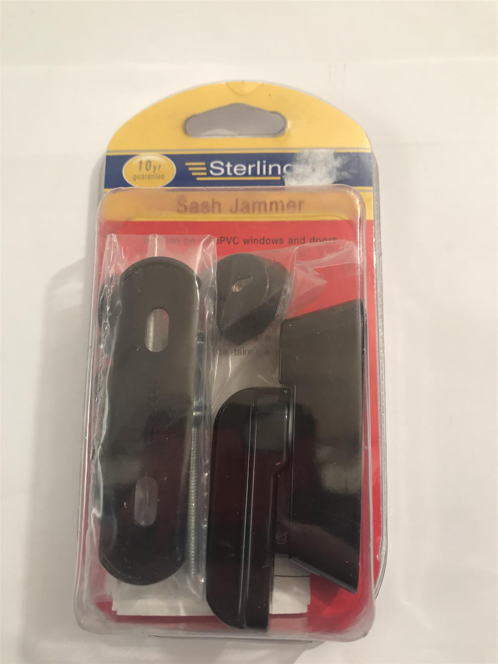 Sterling Black Locking Sash Jammer for uPVC Windows and Doors  SJ2BR