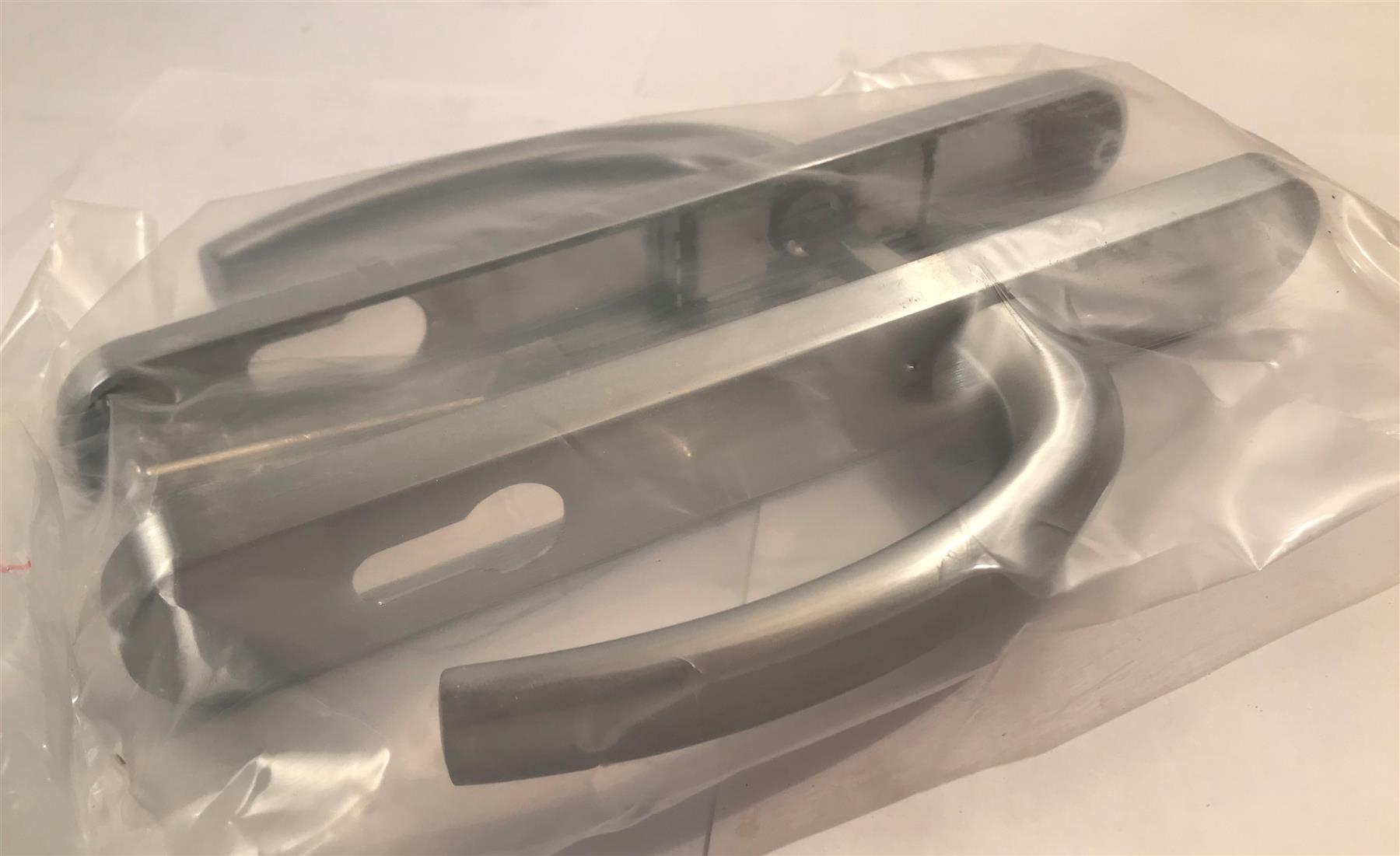 San Marino Euro Profile Satin Chrome Door Handles 92mm PO/139617