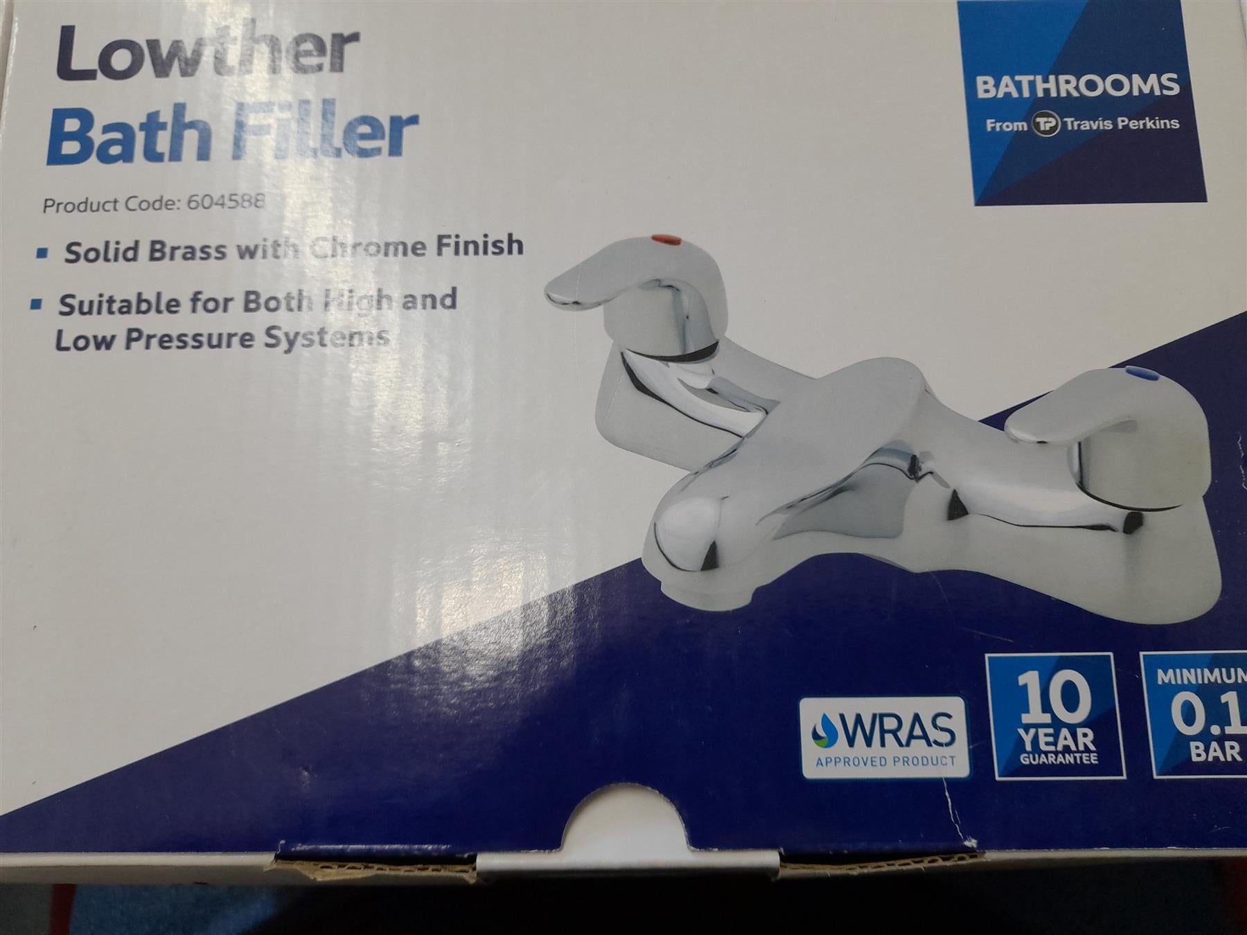 Lowther Bath Filler Mixer Tap Chrome Finish 604588 Travis Perkins