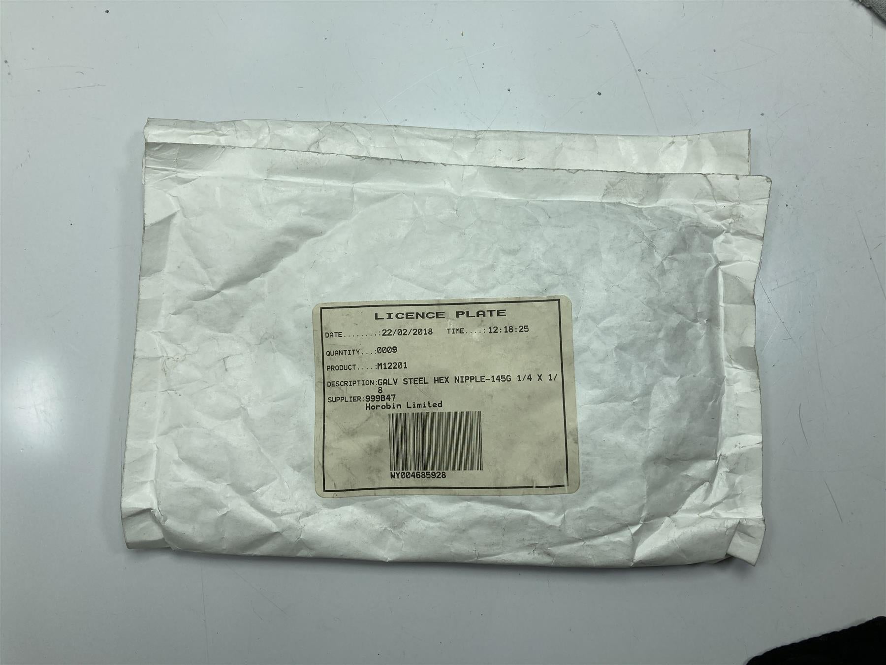 Galv steel hex nipple-145g 1/4 x 1/8