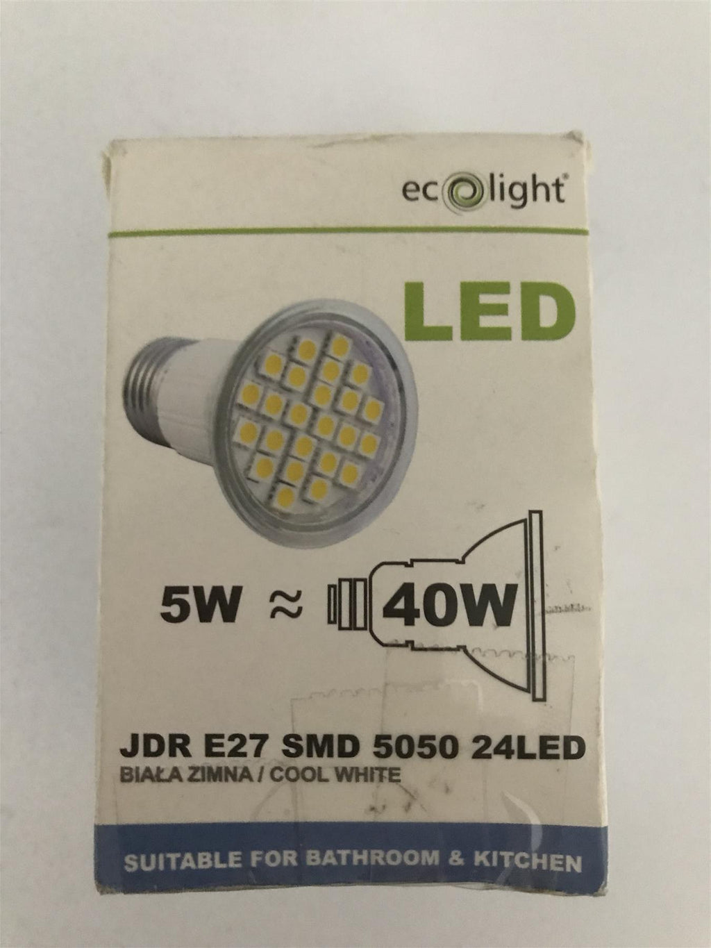 Ecolight E27 SMD 5050 5w 370lm LED Cool White
