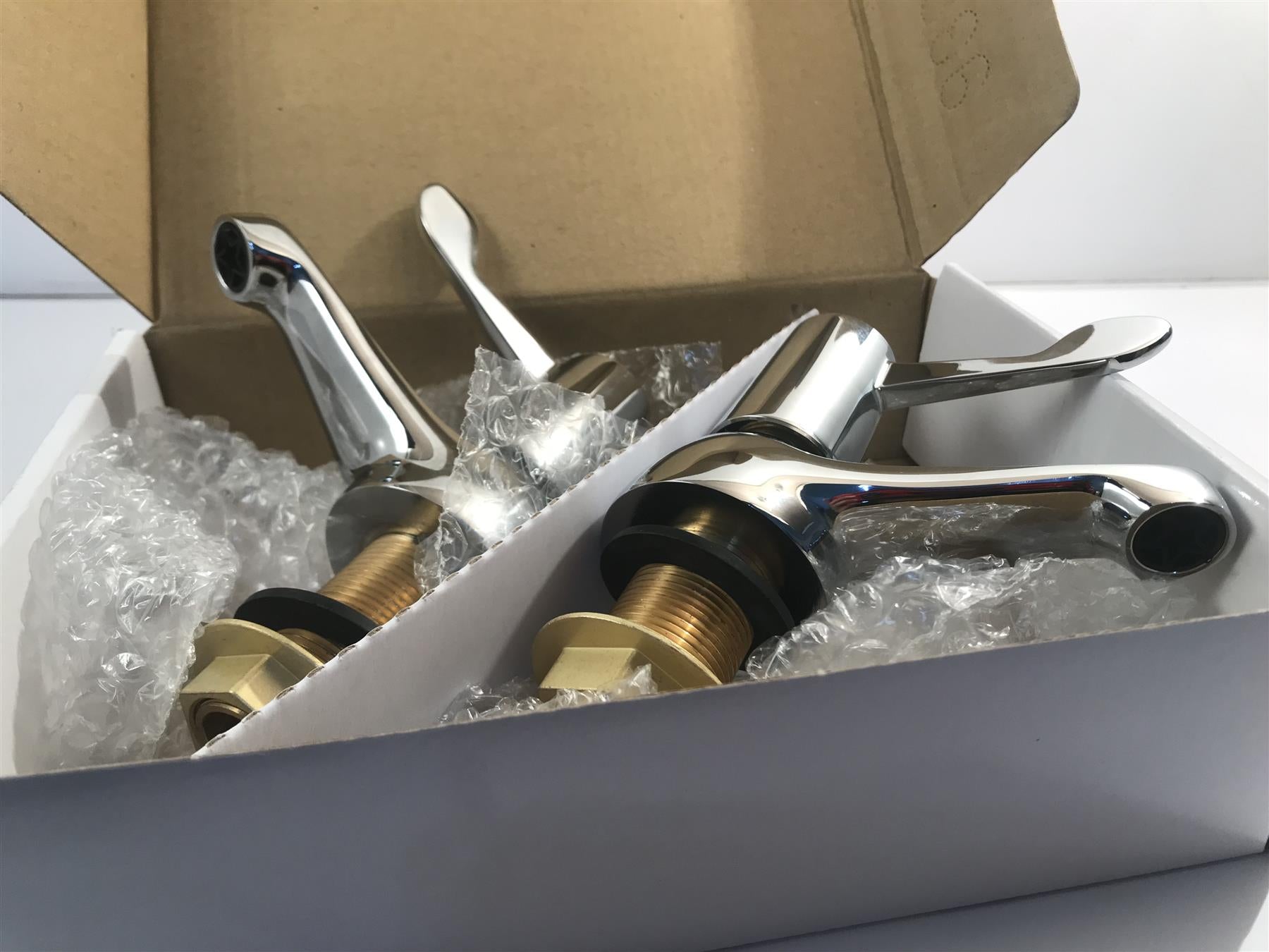 Deva DLT102 Lever Action 3 Inch Bath Taps Pair Chrome