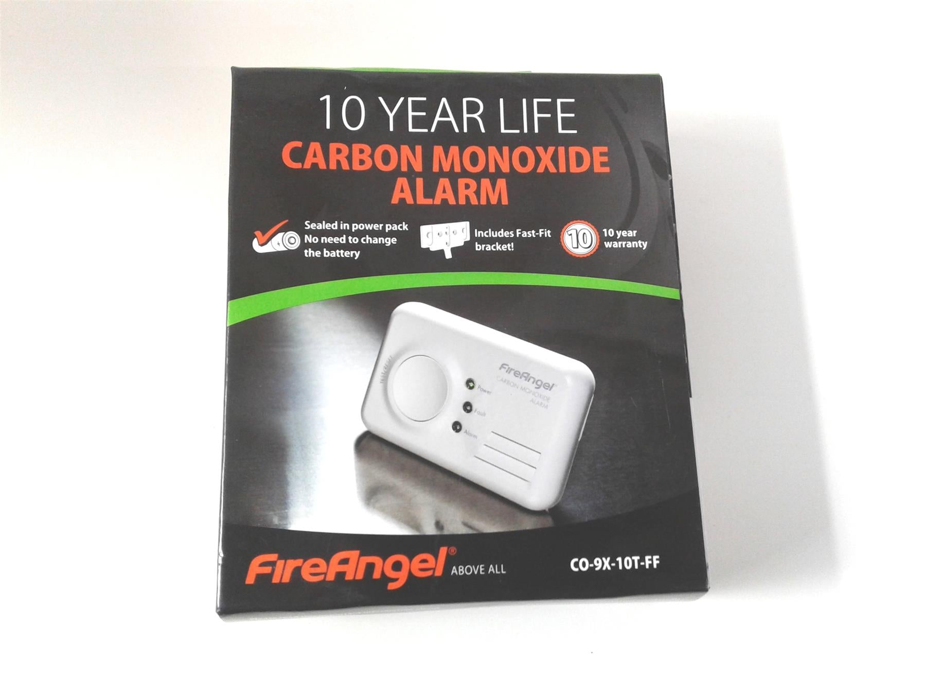 Carbon Monoxide Detector Fire Angel CO Alarm 10 Year CO-9X-10T-FF Fireangel LED