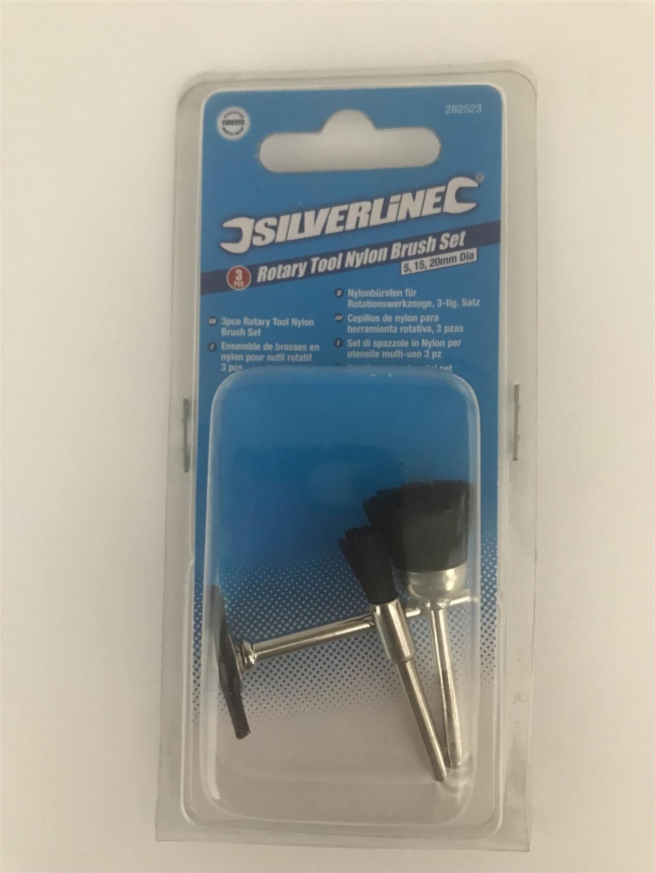 Silverline 3pc Rotary Tool Nylon Brush Set 5, 15, 20mm Dia.  282523