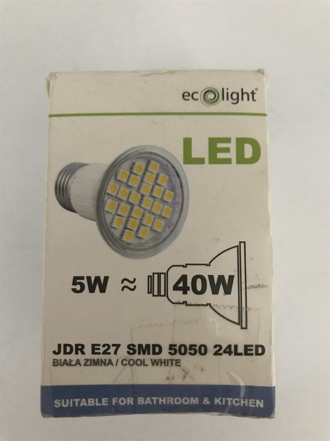 Ecolight E27 SMD 5050 5w 370lm LED Cool White