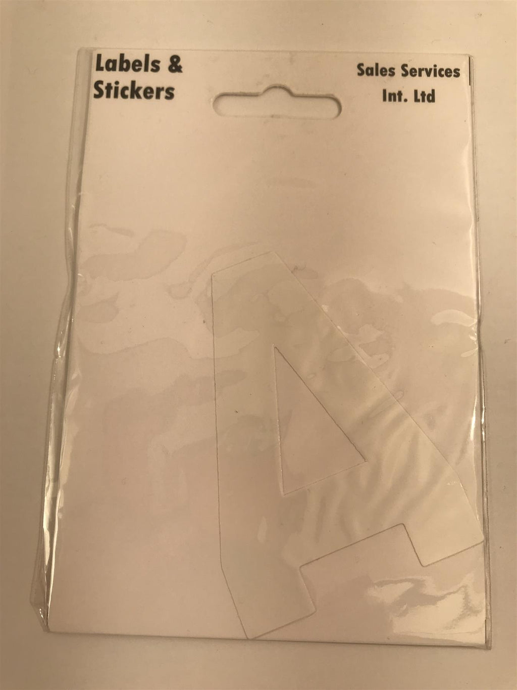White Letter A Self  Adhesive Waterproof Sticker 8 x 6cm