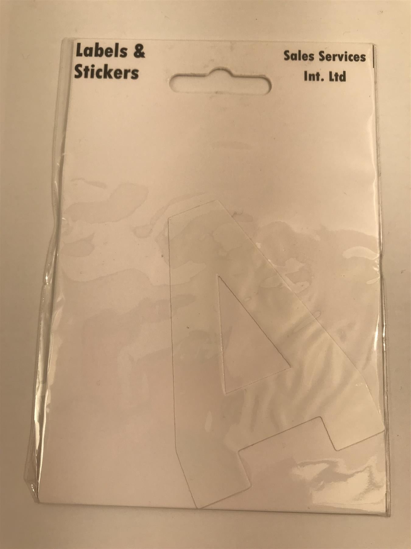 White Letter A Self  Adhesive Waterproof Sticker 8 x 6cm