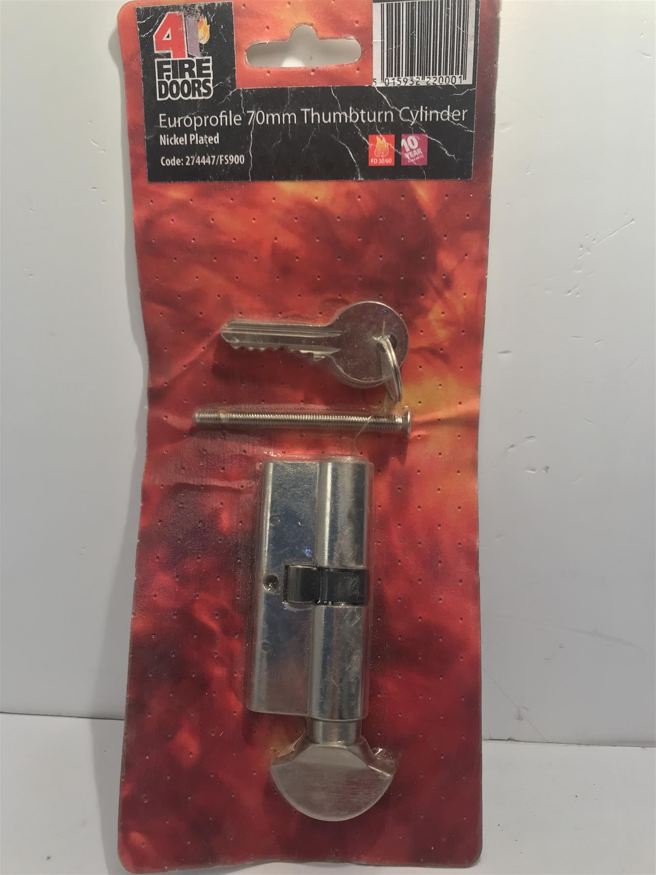 Europrofile 70mm Thumbturn Cylinder Nickel Plated