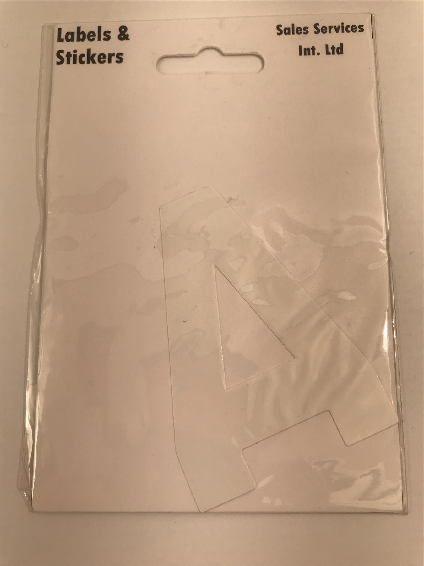 White Letter A Self  Adhesive Waterproof Sticker 8 x 6cm