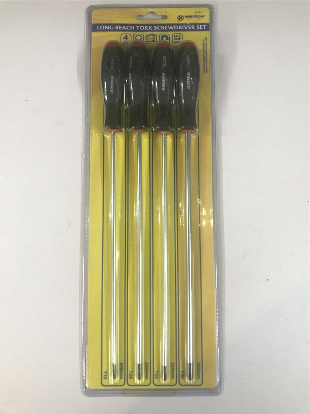 Marksman 4pc Long Reach torx Screwdriver Set (Anti Slip Grip) 54232C