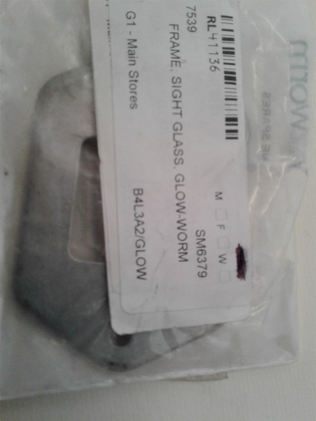 NEW GLOWWORM SIGHT GLASS FRAME PLATE SM6379