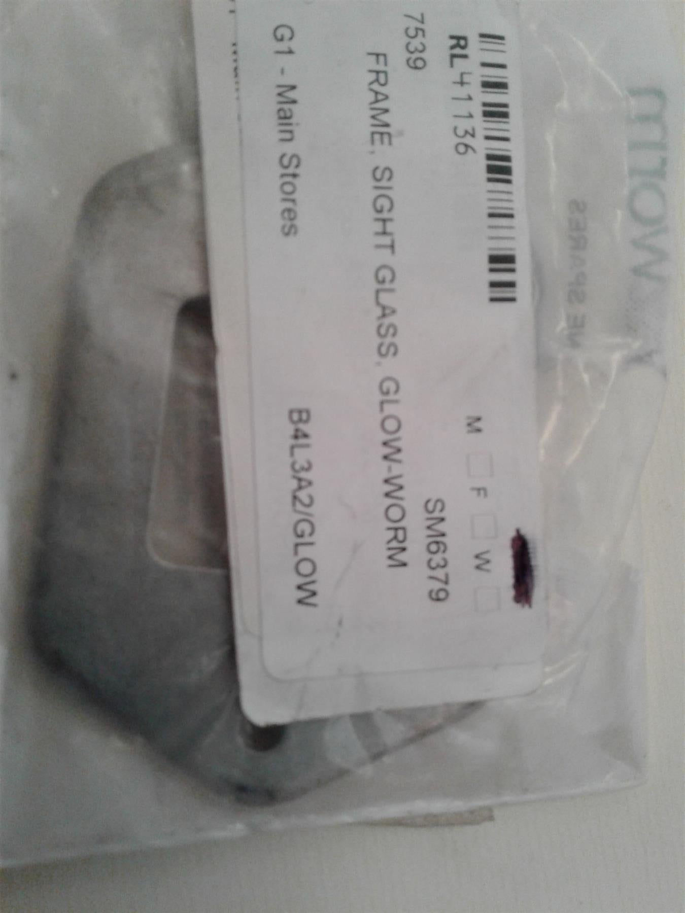 NEW GLOWWORM SIGHT GLASS FRAME PLATE SM6379