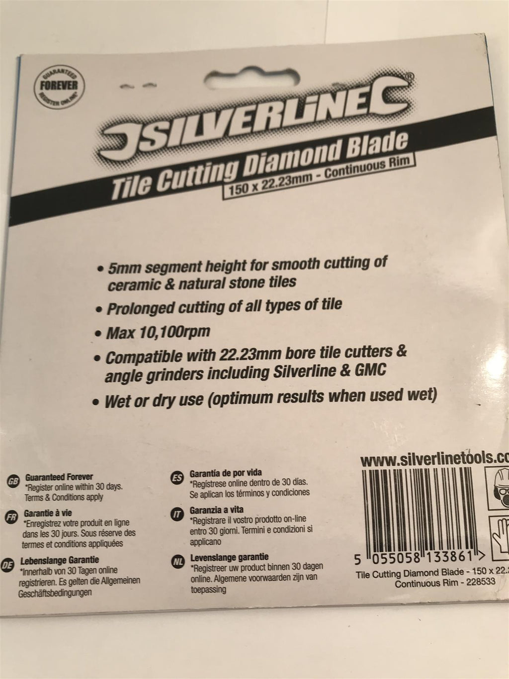 Silverline Tile Cutting Diamond Blade 150 x 22.23mm - Continuous Rim 228533