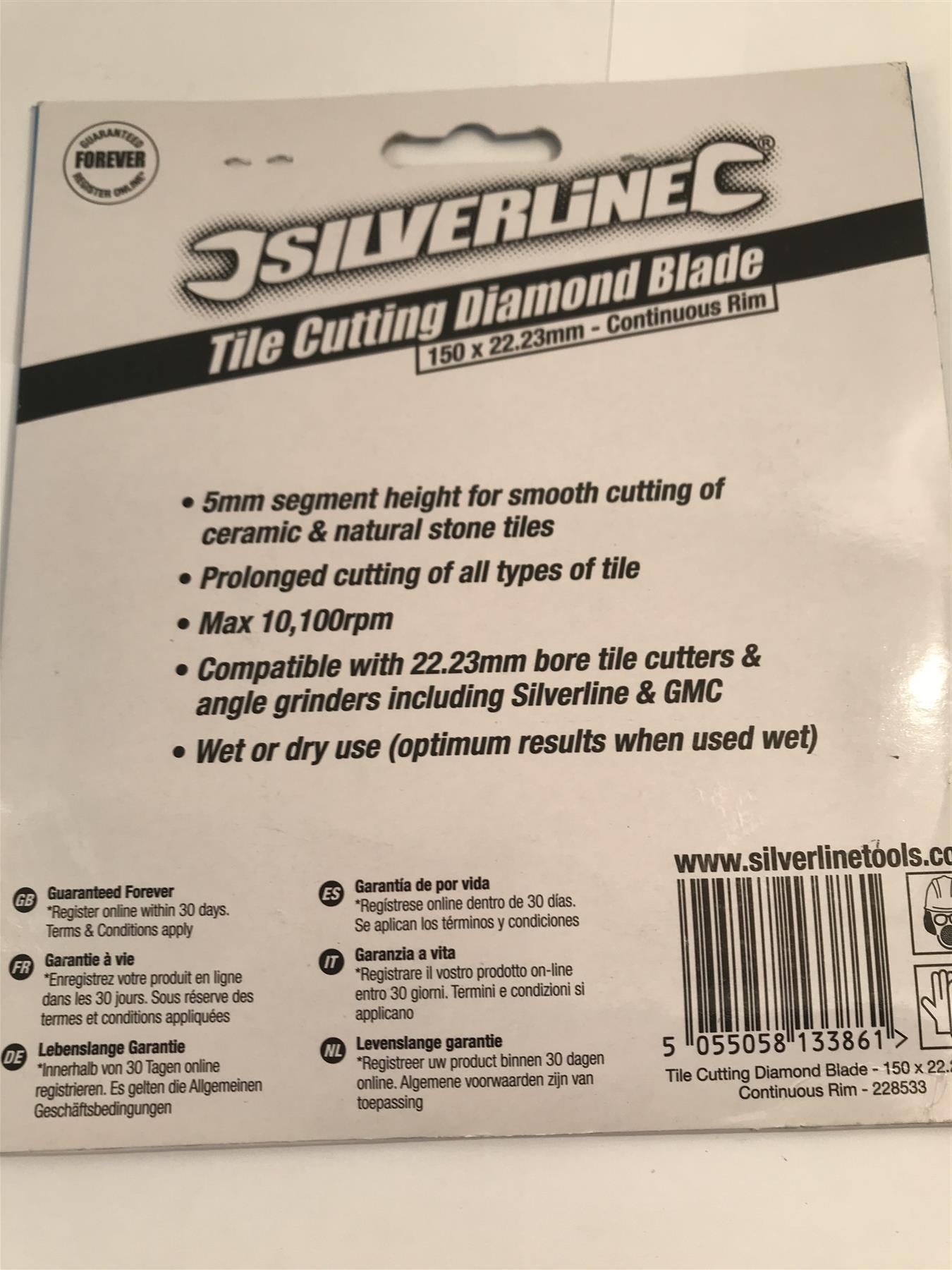 Silverline Tile Cutting Diamond Blade 150 x 22.23mm - Continuous Rim 228533