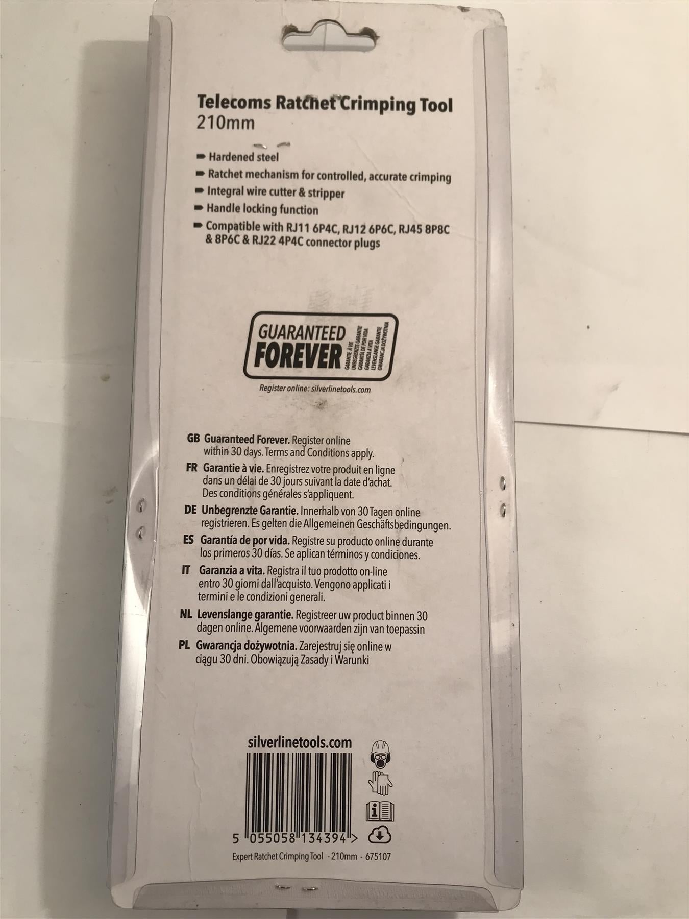 Silverline Telecoms Ratchet Crimping Tool 210mm  675107