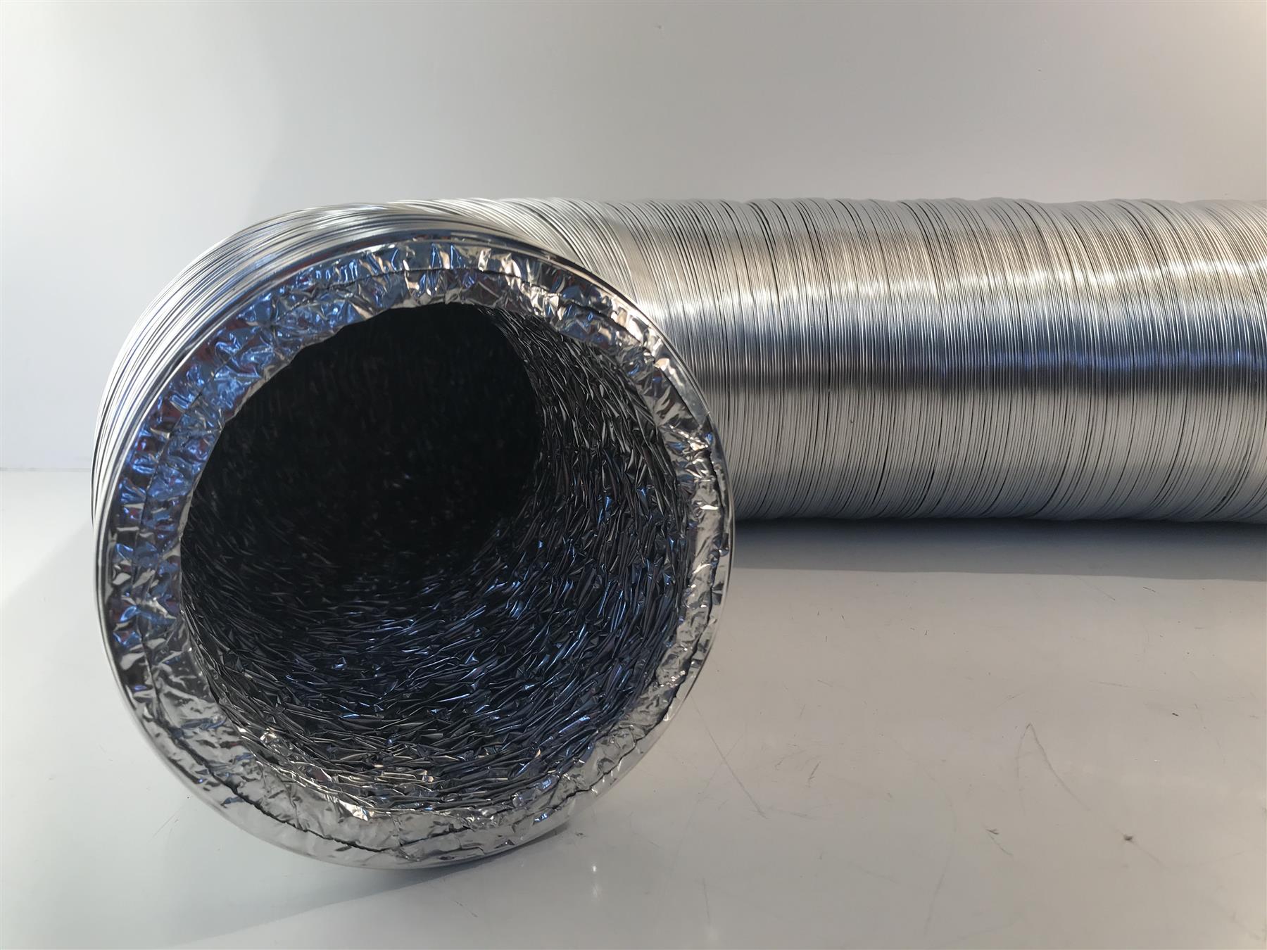 MANROSE ALUMINIUM LAMINATED FLEXIBLE DUCTING 10M X 127MM