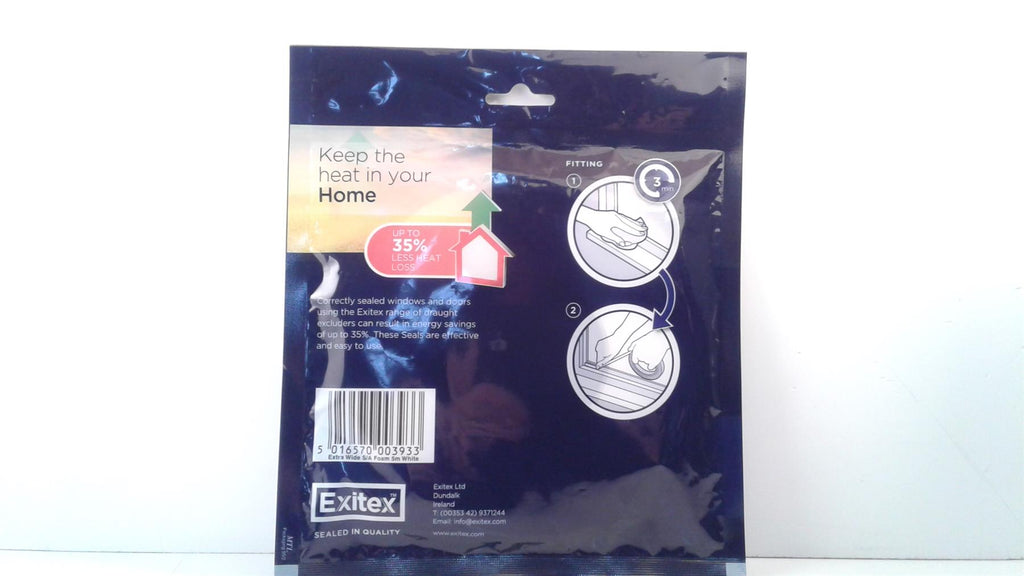 Exitex 5m 1- 4mm White Self Adesive Foam Fits all Doors & Windows