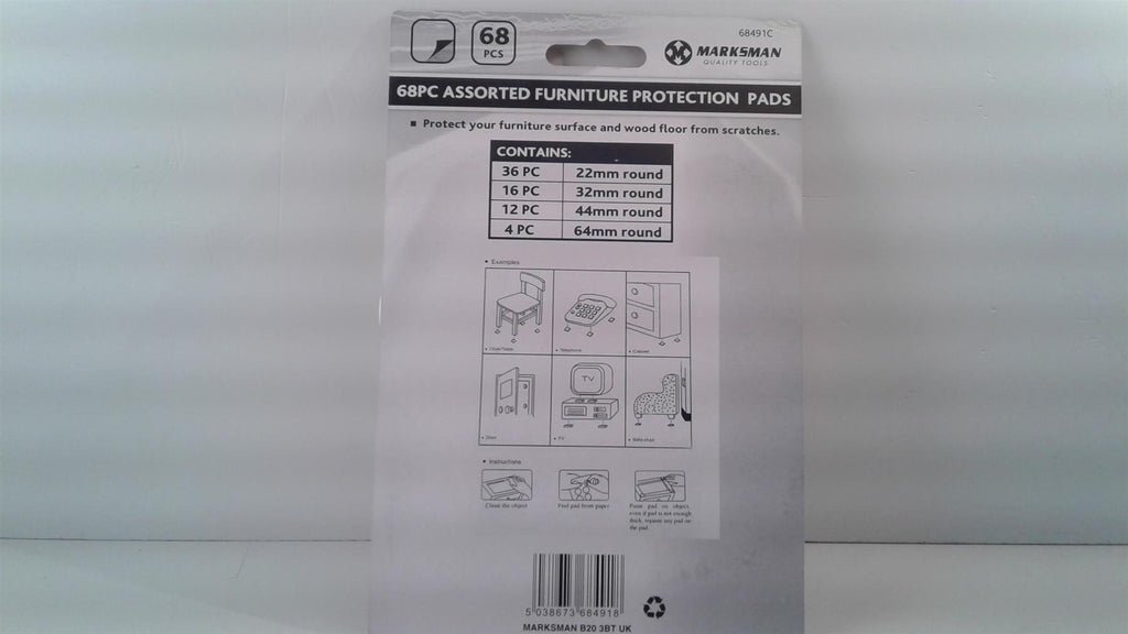 MARKSMAN  68PCS ASSORTED HEAVY DUTY FURNITURE PROTECTION PADS