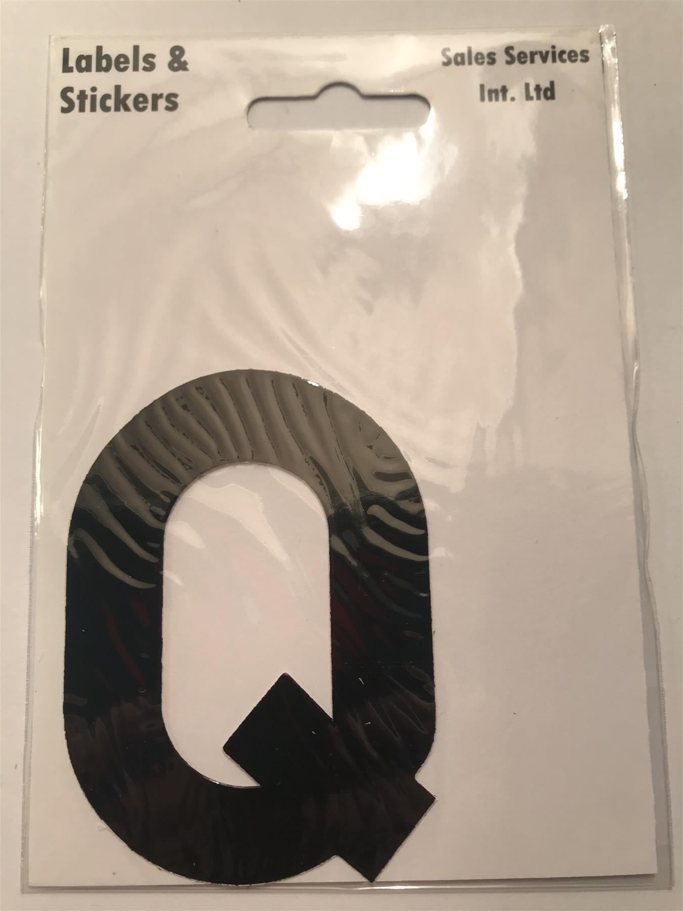 Black Letter Q Self Adhesive Waterproof Sticker 8 x 6cm