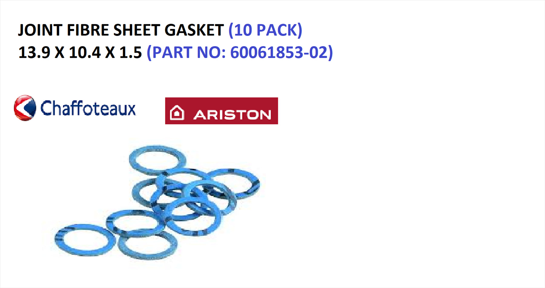 NEW ARISTON 6006185302 Gasket 13.9 X 10.4 X 1.5 (10 PACK)