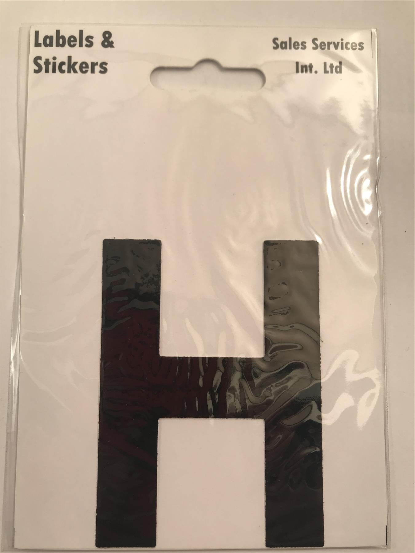 Black Letter H Self Adhesive Waterproof Sticker 8 x 6cm