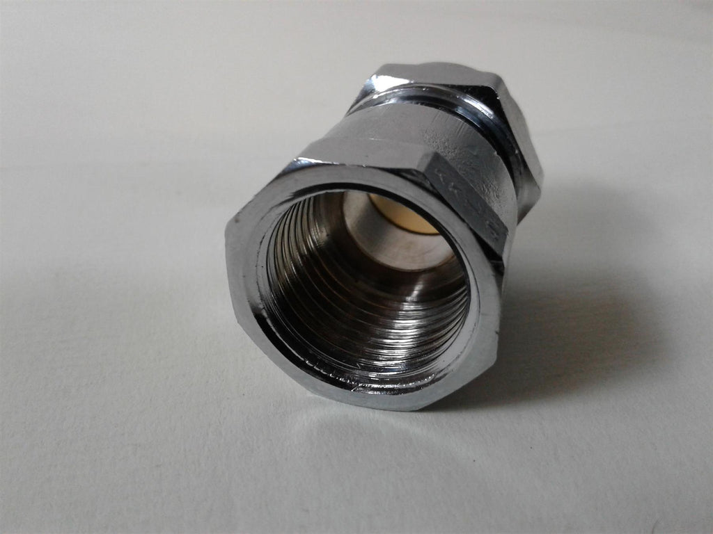 Chrome Compression Straight Adaptor Union 15mm x 3/4" Female EN1254-2