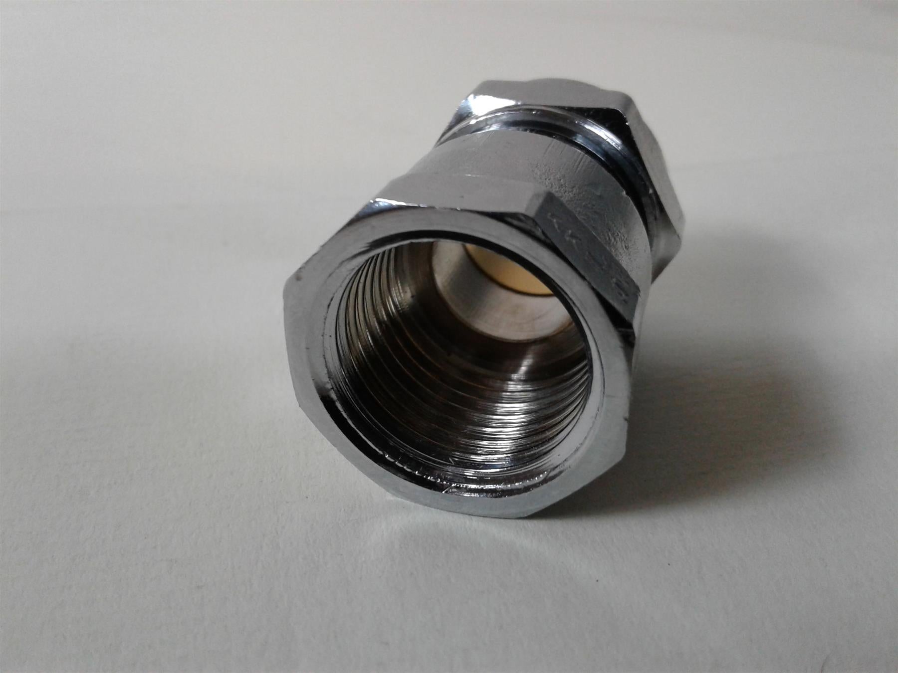 Chrome Compression Straight Adaptor Union 15mm x 3/4" Female EN1254-2