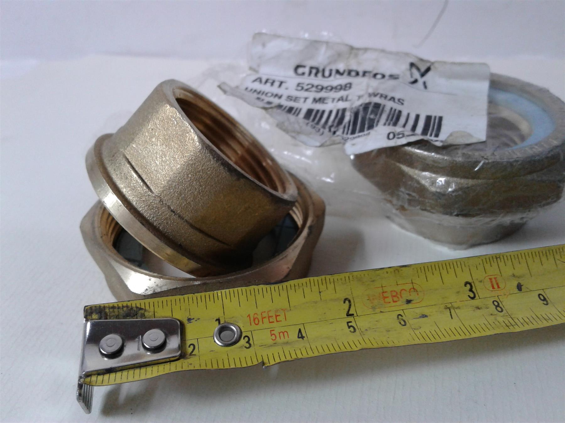 NEW GUNDFOS BRASS 1" BSPF PUMP UNION SET (PAIR) 529998 UPS TP25