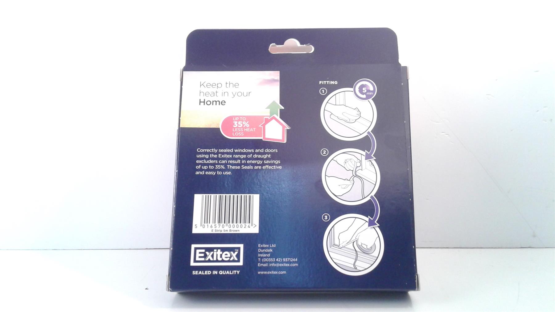 Exitex E-Strip Self Adhesive Rubber Brown - Fits All Windows & Doors