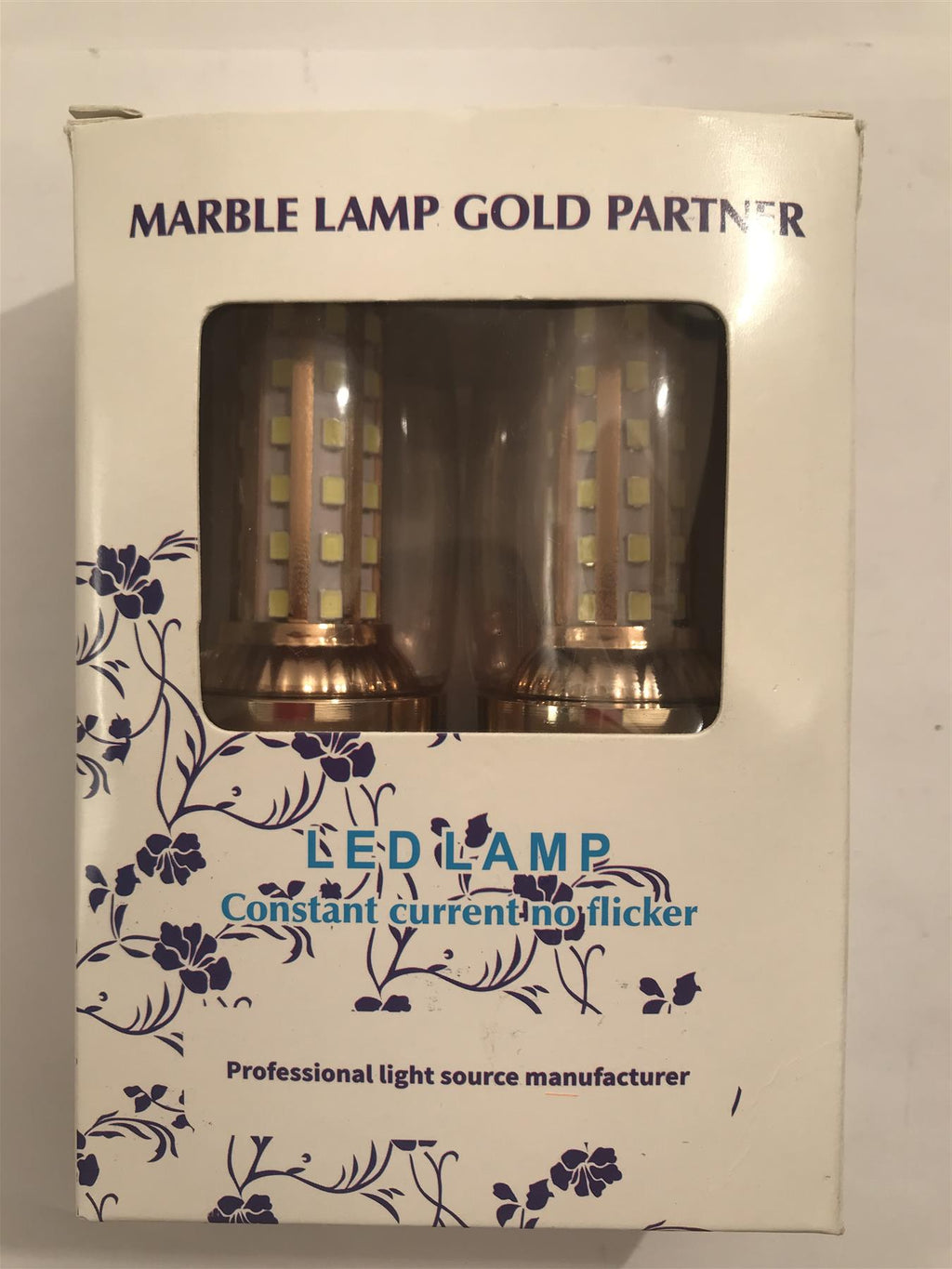 Marble Lamp Gold Partner B22 9W LED Lamp (No Flicker) Bayonet Cap (2 Pack)