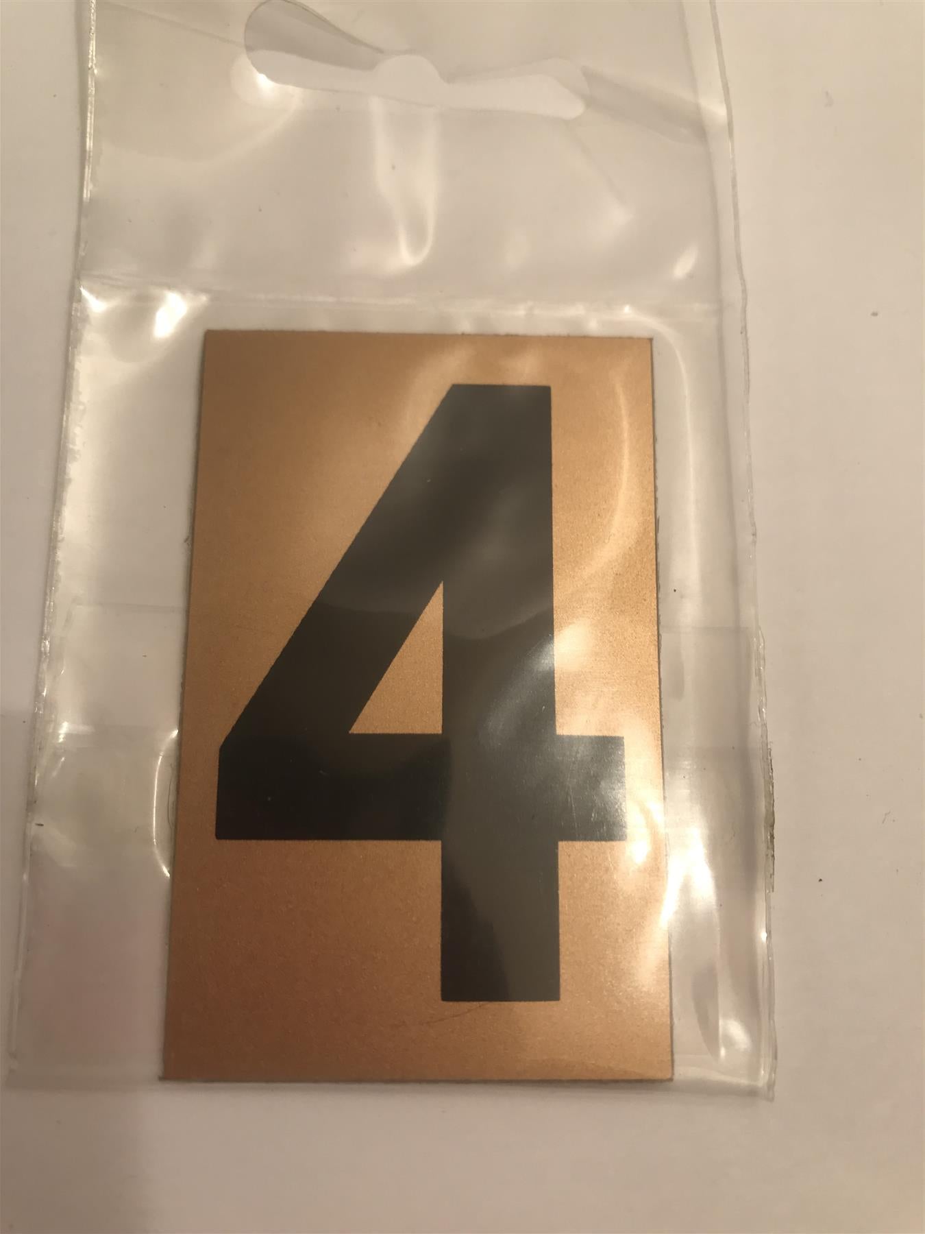 Gold/Black Number 4 Self Adhesive 1" x 2"