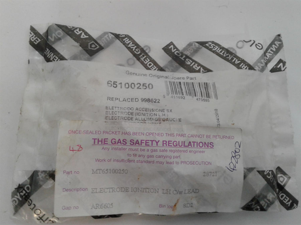 NEW ARISTON EXCALIBER 80 & 100 LEFT SIDE IGNITION ELECTRODE 998622 65100250
