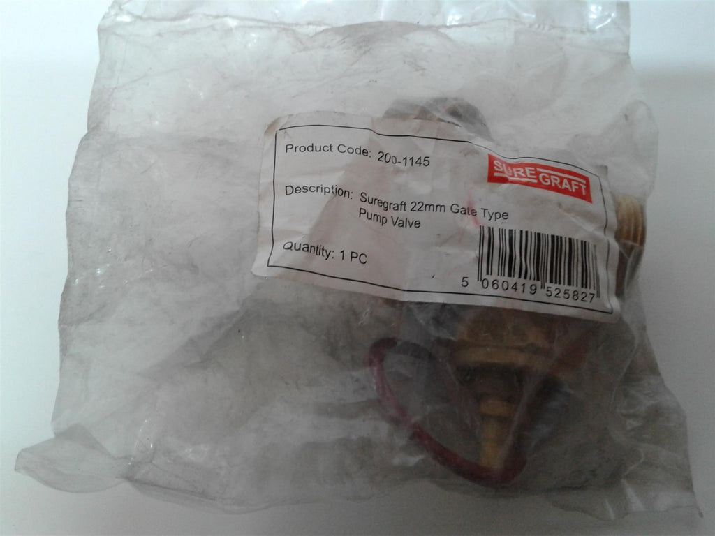 New Sure Graft 22mm Gate Type Pump Valve 200-1145