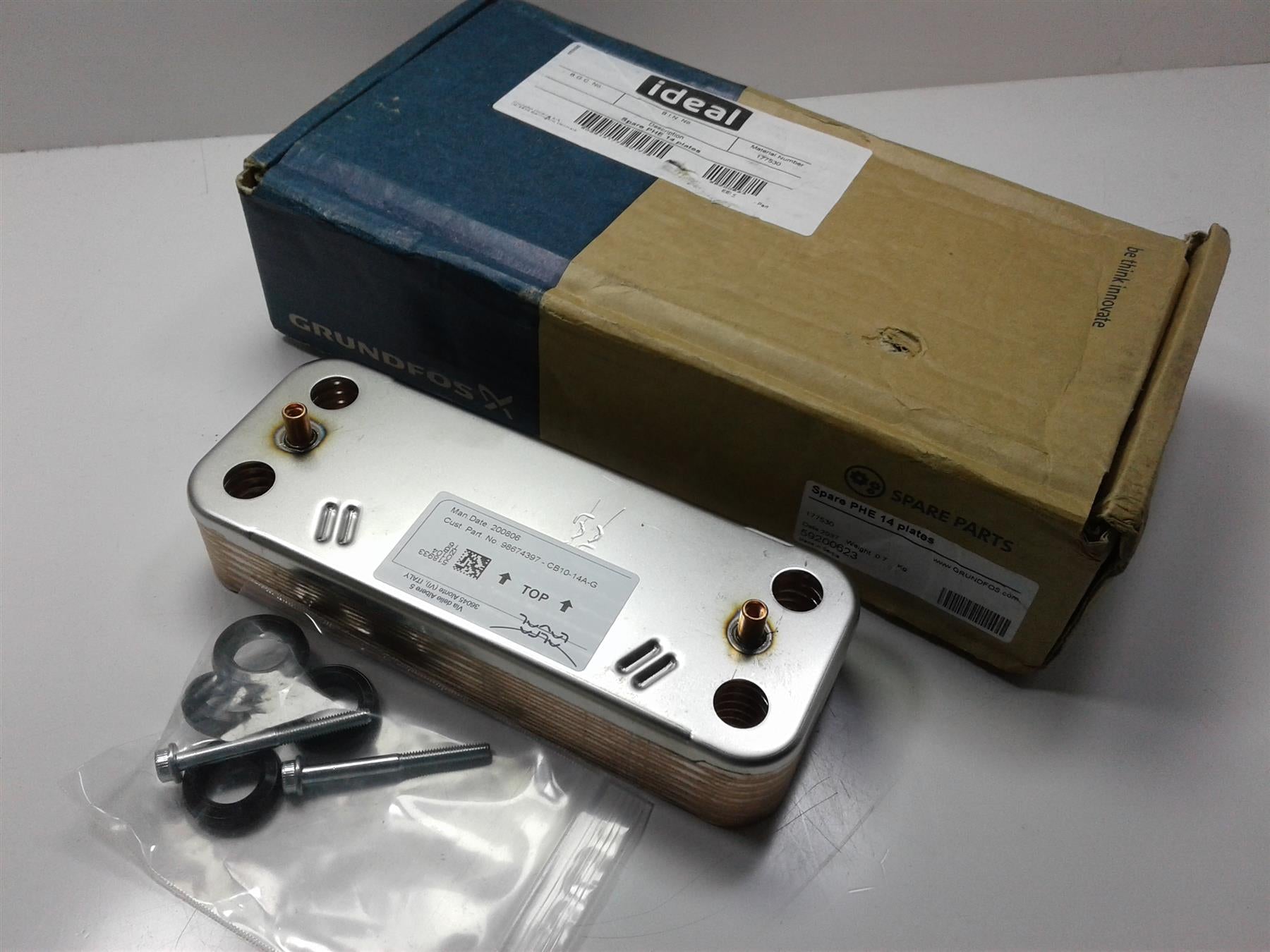 IDEAL GRUNDFOS PLATE HEAT EXCHANGER 14 PLATES 59200623