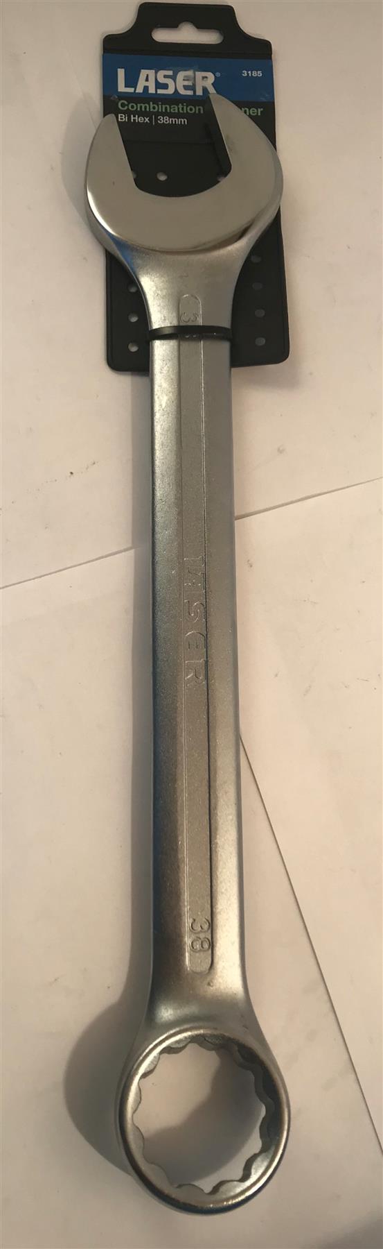 Laser Chrome Vanadium Combination Spanner Bi Hex 38mm  3185