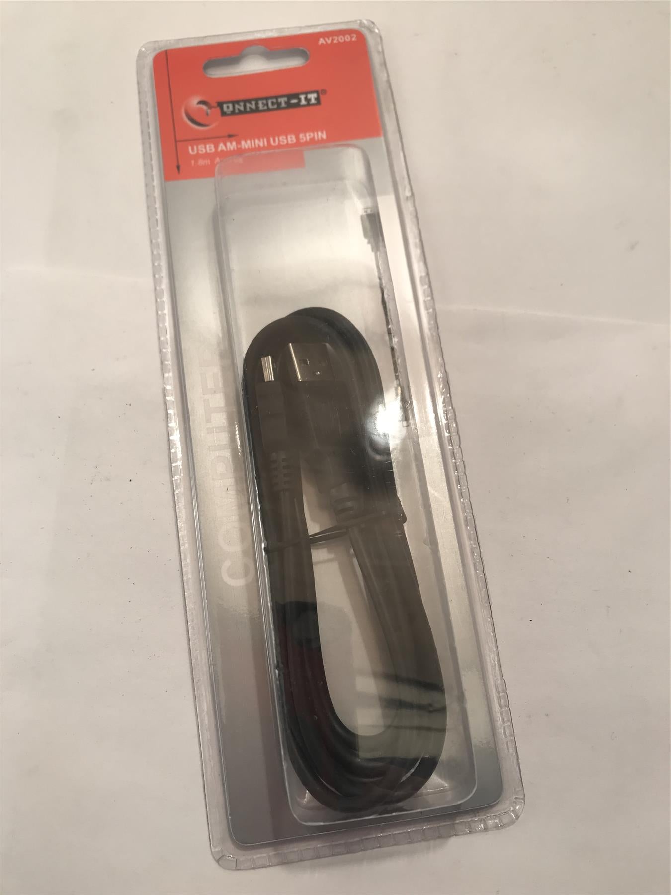 1.8m Black USB AM-Mini USB 5pin Computer Data Cable Lead Metre