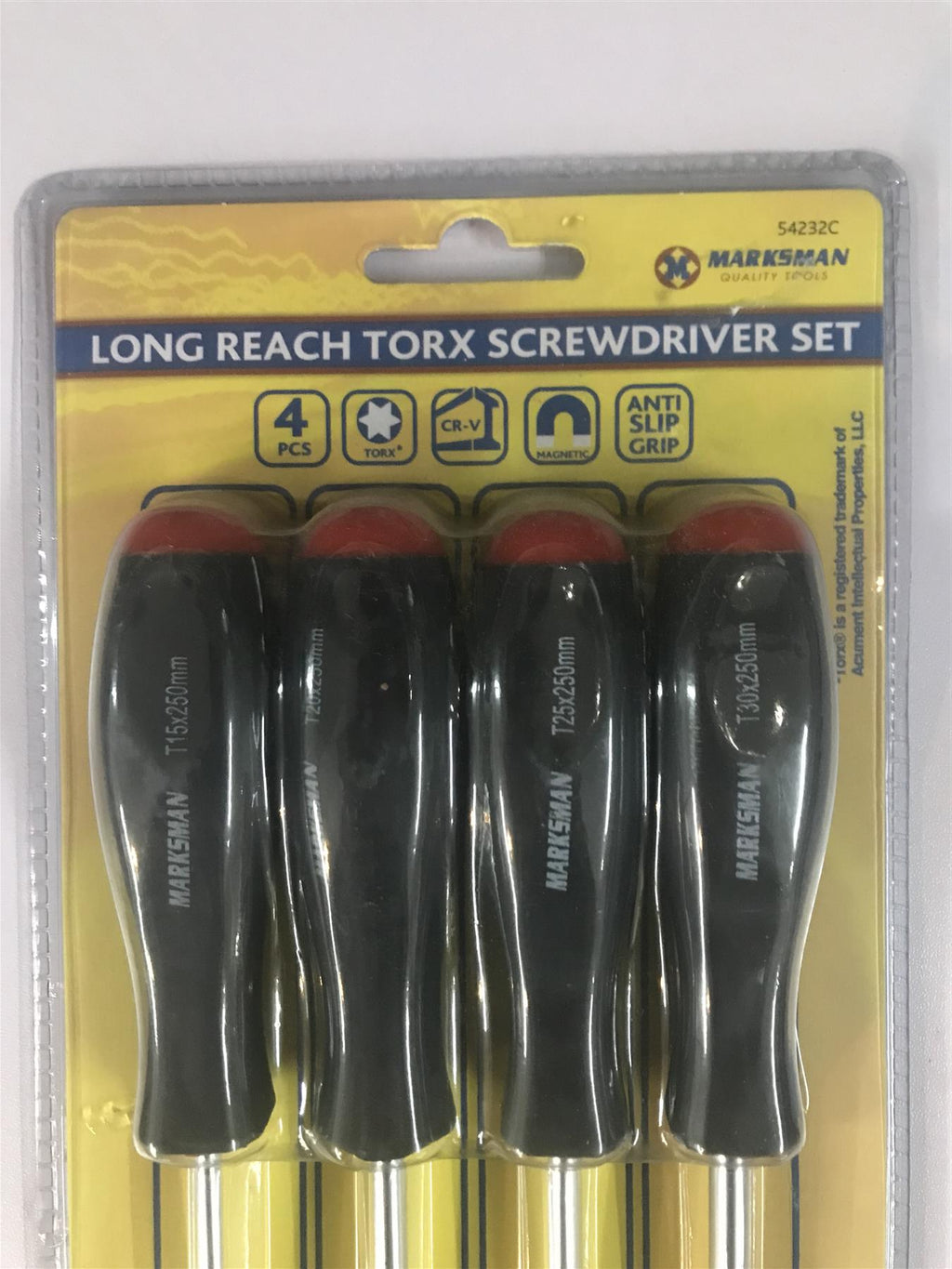 Marksman 4pc Long Reach torx Screwdriver Set (Anti Slip Grip) 54232C