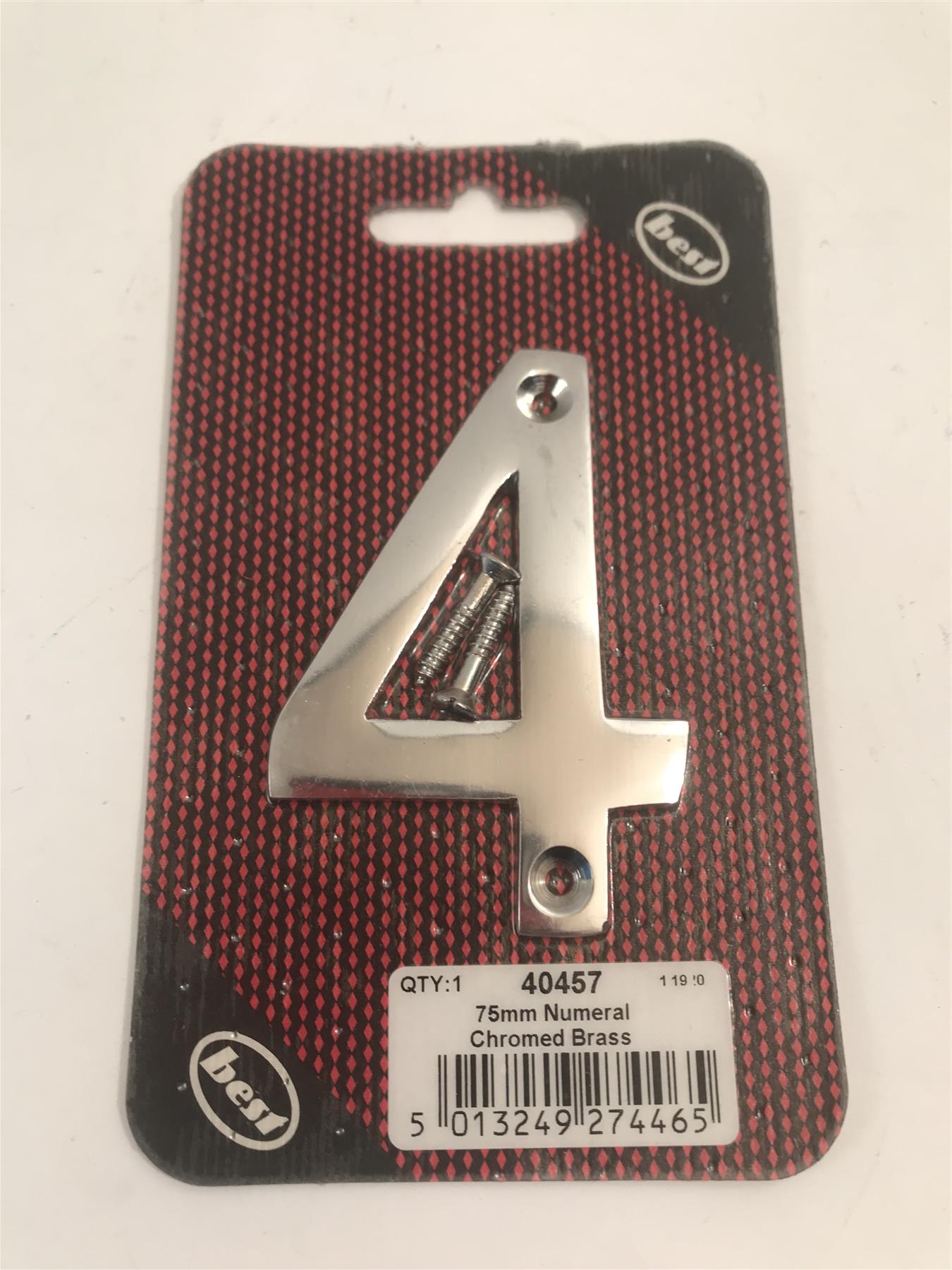 Best 75mm 3" Chromed Brass No. 4  with screws  -   40457