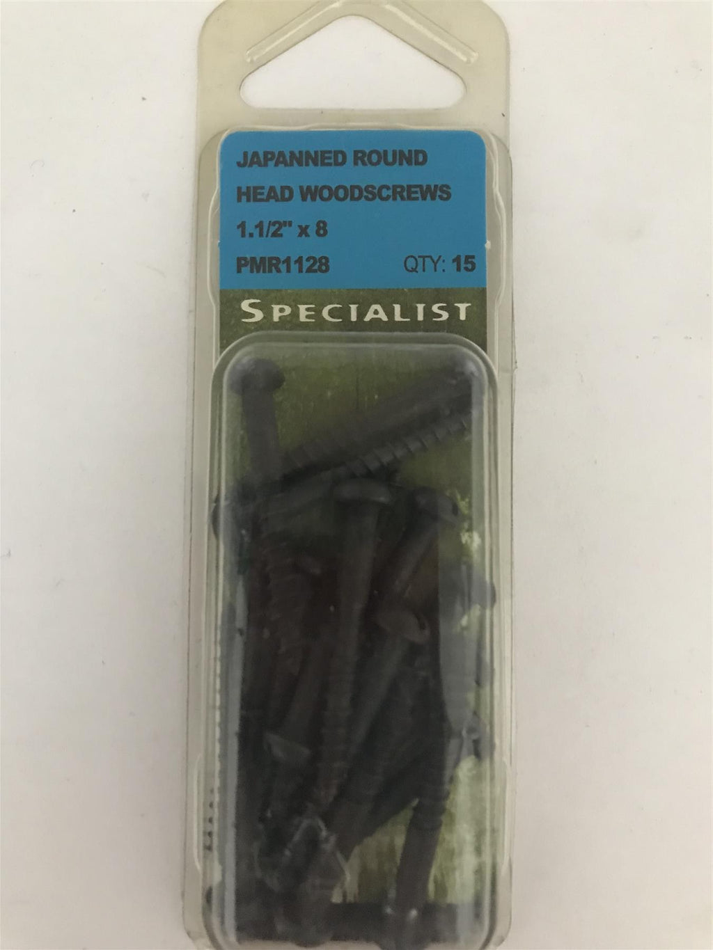 Specialist Japanned Round Head Wood Screw 1.1/12" x 8 PMR1128 Pack 15